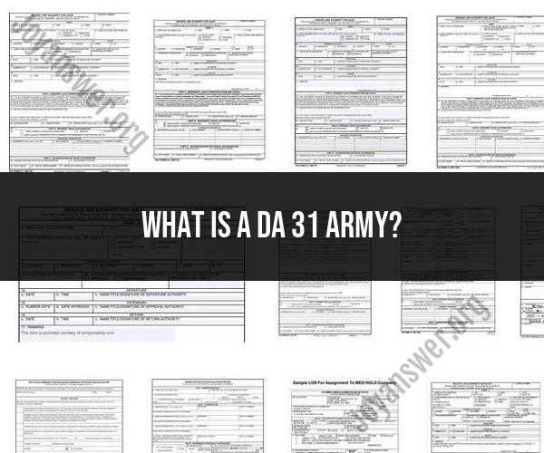 DA 31 Army Form: Overview and Purpose