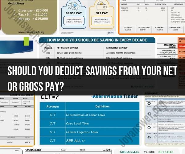 Deducting Savings: Net Pay vs. Gross Pay Clarified