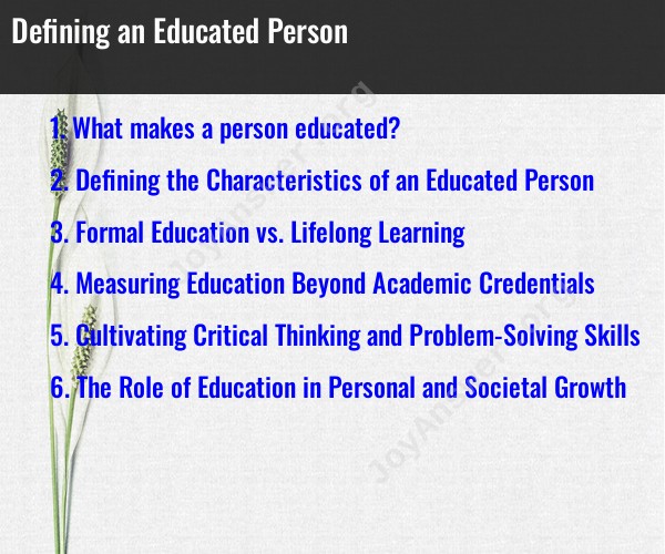 Defining an Educated Person