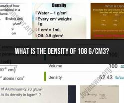 Demystifying Density: Calculating and Interpreting 108 g/cm³