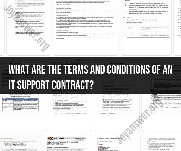 Demystifying IT Support Contract Terms and Conditions