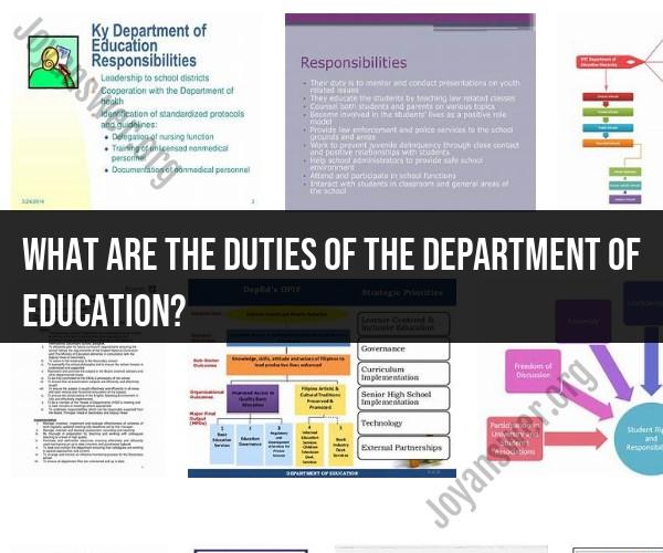 Department of Education Duties: An Overview