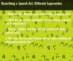 Describing a Speech Act: Different Approaches
