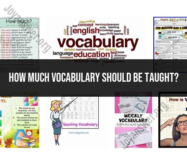 Determining Appropriate Vocabulary Teaching Levels