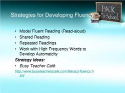 Developing Fluency Skills