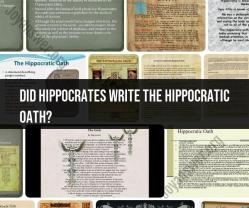 Did Hippocrates Write the Hippocratic Oath? Historical Inquiry