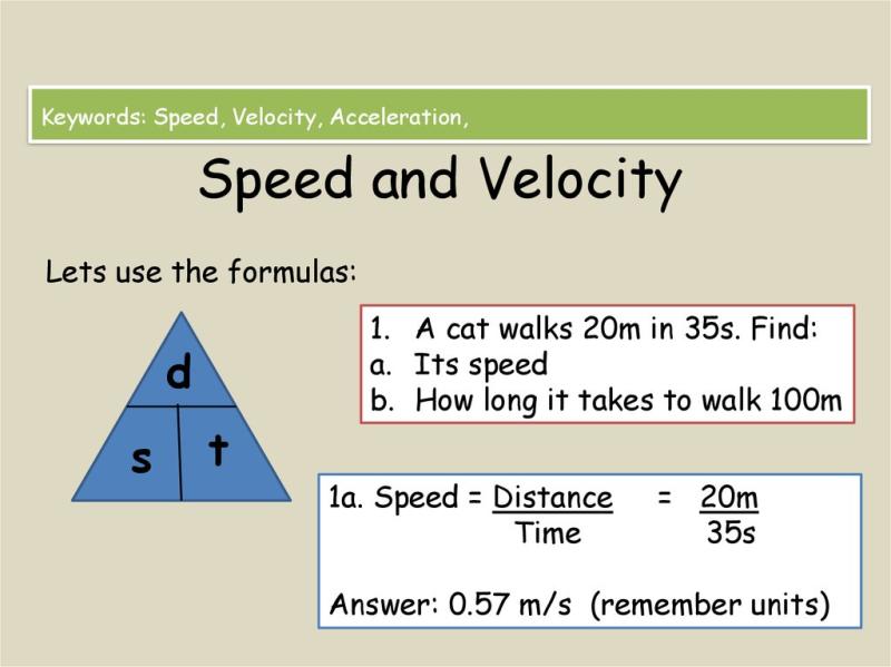 Differentiating Speed and Velocity