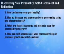 Discovering Your Personality: Self-Assessment and Reflection