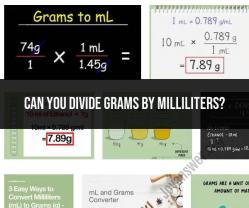 Dividing Grams by Milliliters: Unit Conversion in Chemistry