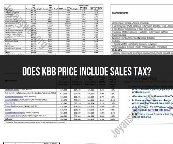 Does KBB Price Include Sales Tax? Understanding Car Valuation