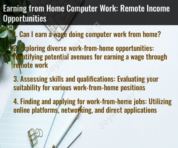 Earning from Home Computer Work: Remote Income Opportunities