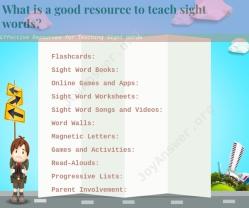 Effective Resources for Teaching Sight Words