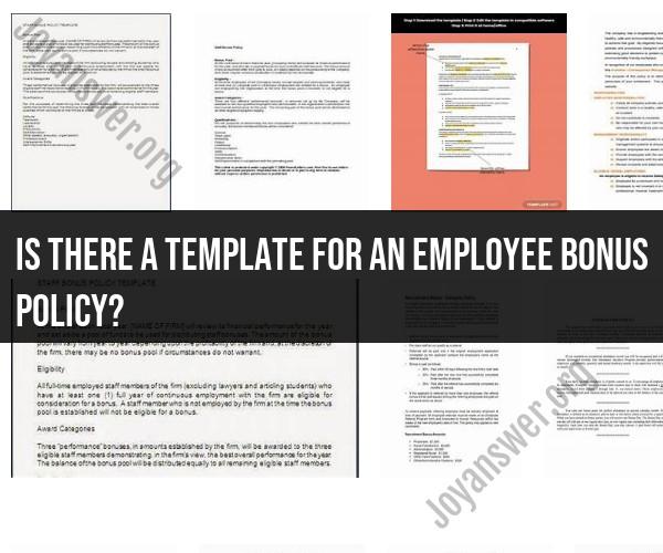 Employee Bonus Policy Template: Creating a Fair Compensation Framework