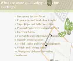 Engaging Safety Topics for Productive Meetings