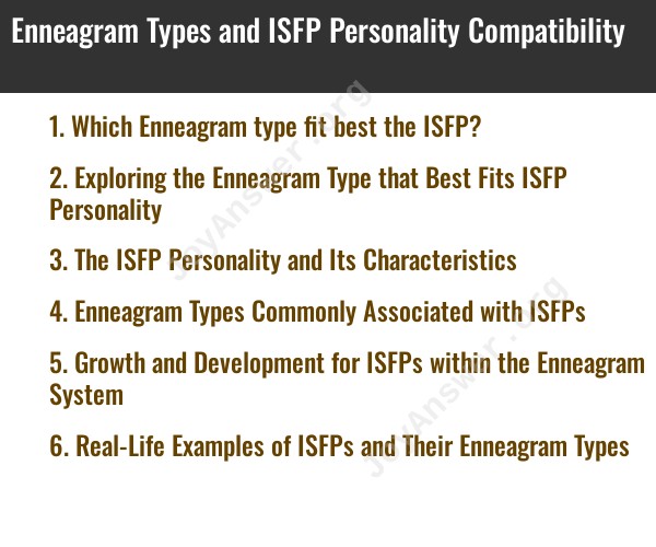 Enneagram Types and ISFP Personality Compatibility
