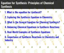 Equation for Synthesis: Principles of Chemical Synthesis