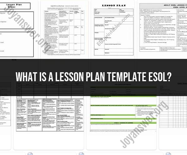 ESOL Lesson Plan Template: Designing Effective Language Learning