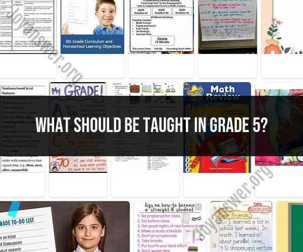 Essential Curriculum for Fifth Grade Education