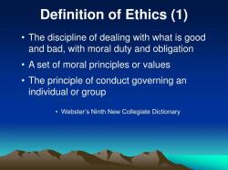 Ethics PowerPoint Presentation: Presentation on Ethical Principles