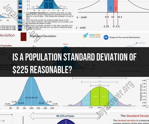 Evaluating Population Standard Deviation of $225: Reasonableness Assessment