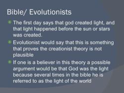 Evaluation of Evidence Supporting Creationist Theory