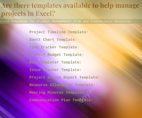 Excel Templates for Project Management: Free and Customizable Resources