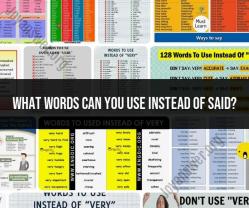 Expanding Your Vocabulary: Alternatives to "Said"
