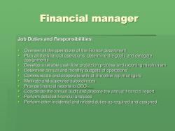 Exploring Financial Manager Responsibilities