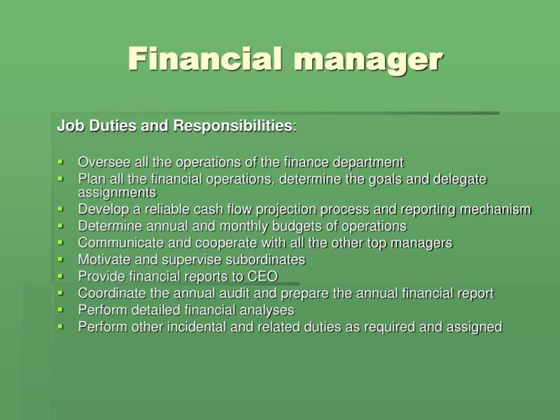 Exploring Financial Manager Responsibilities