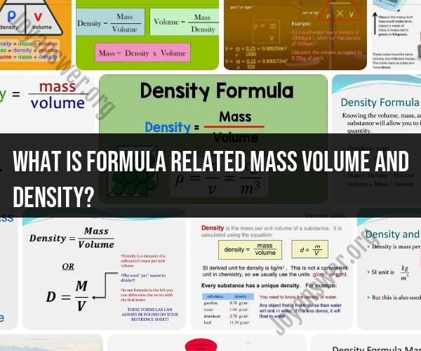 Exploring the Formulae Linking Mass, Volume, and Density: A Comprehensive Guide