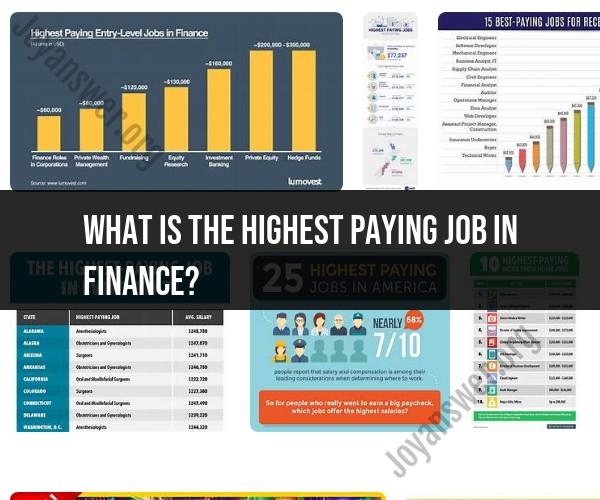Exploring the Highest Paying Jobs in Finance