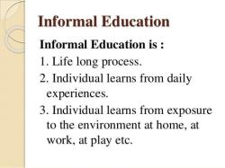 Exploring the Objectives of Informal Education