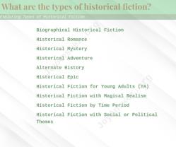 Exploring Types of Historical Fiction