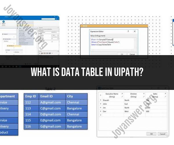 Exploring UiPath Data Tables: Definition and Usage