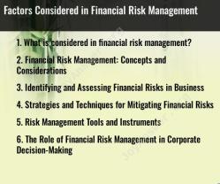 Factors Considered in Financial Risk Management
