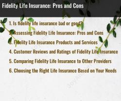 Fidelity Life Insurance: Pros and Cons