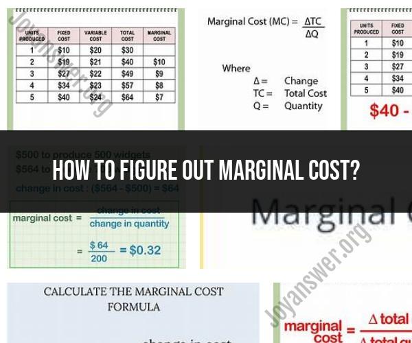 Figuring Out Marginal Cost: Calculation and Significance