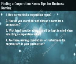 Finding a Corporation Name: Tips for Business Naming