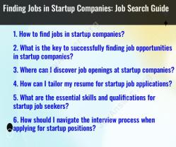 Finding Jobs in Startup Companies: Job Search Guide