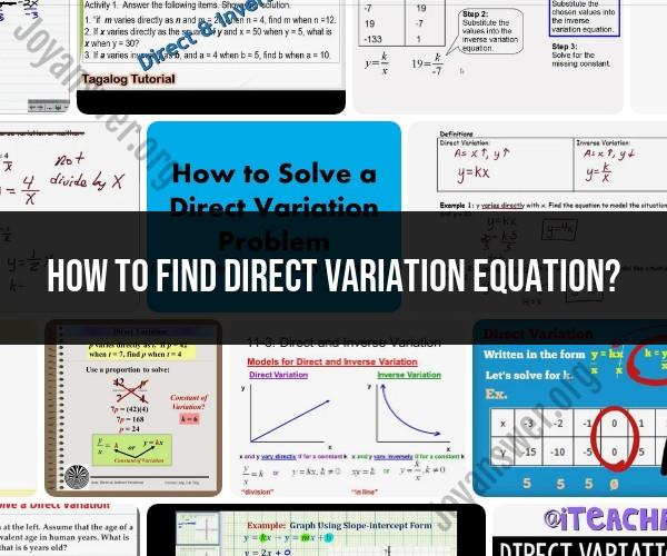 Finding the Direct Variation Equation: Mathematical Approach