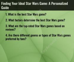 Finding Your Ideal Star Wars Game: A Personalized Guide