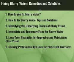 Fixing Blurry Vision: Remedies and Solutions