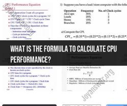 Formula for Calculating CPU (Central Processing Unit) Performance