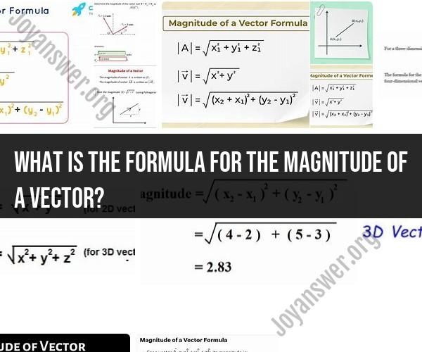 Formula for the Magnitude of a Vector: Mathematical Insights