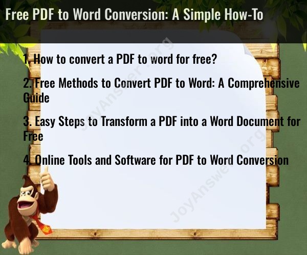 Free PDF to Word Conversion: A Simple How-To