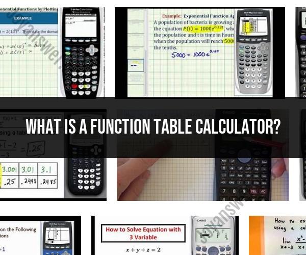 Function Table Calculator: Simplifying Table Generation