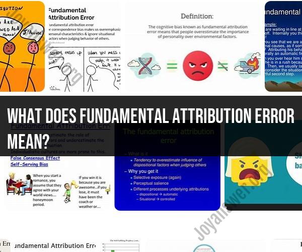 Fundamental Attribution Error: Understanding the Concept