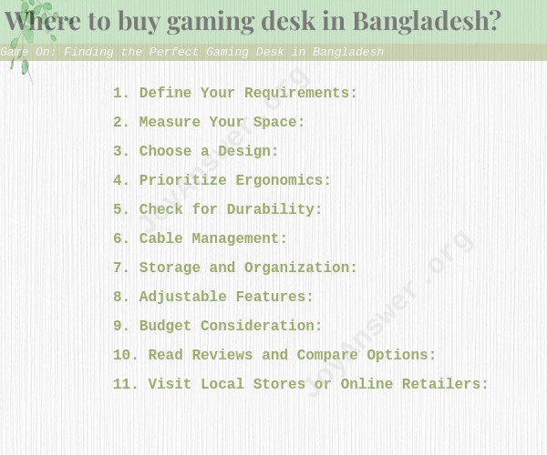 Game On: Finding the Perfect Gaming Desk in Bangladesh