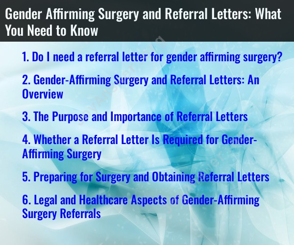 Gender Affirming Surgery and Referral Letters: What You Need to Know