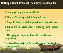 Getting a Quick Personal Loan: Steps to Consider